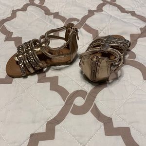 Toddler girls gold sandals
